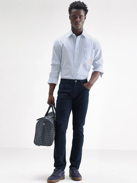 RARE RABBIT Men Original Slim Fit Mid-Rise Stretchable Jeans