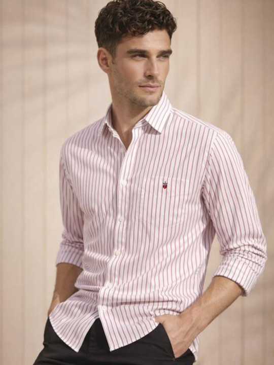 Louis Philippe Sport Men Slim Fit Oxford Natural Stretch Full Sleeve Casual Shirt