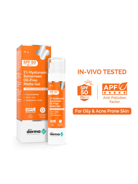 The Derma co. 1% Hyaluronic Sunscreen Oil-Free Gel - 50g In-Vivo tested