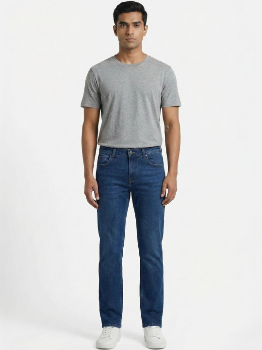R.Code by The Roadster Life Co. Men Comfort Regular Fit Mid-Rise Jeans