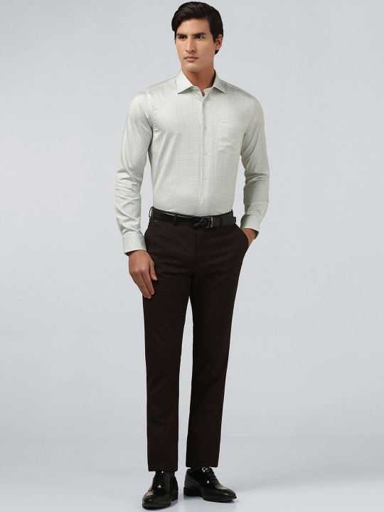 Blackberrys Men Slim Fit Micro Checks Checked Formal Shirt