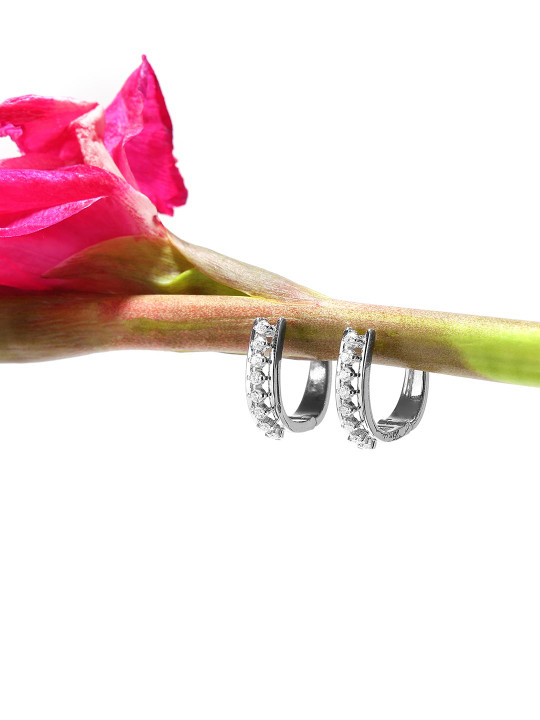 Soraya Luxe 925 Sterling Silver Moissanite Diamond Rhodium-Plated Celestra Magic Earrings