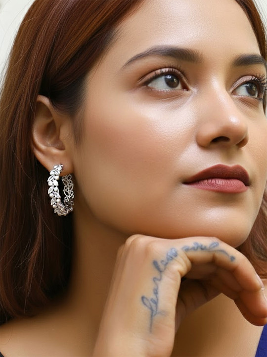 Adwitiya Collection Circular Hoop Earrings