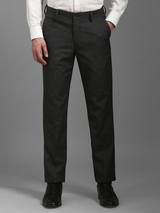 Louis Philippe Men Textured Slim Fit Formal Trousers