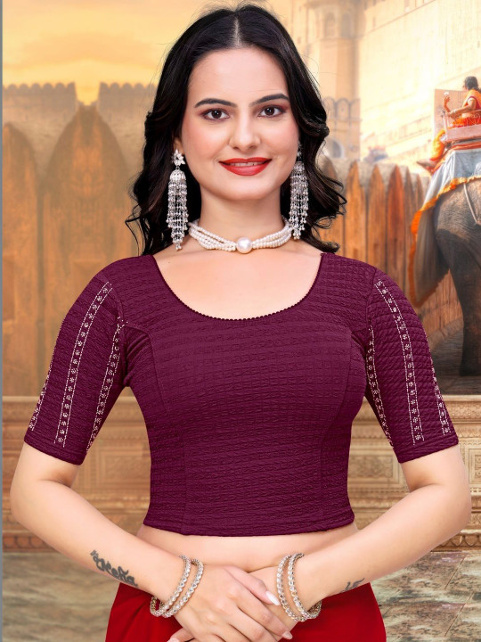 MISS WEARS Woven Design Saree Blouse