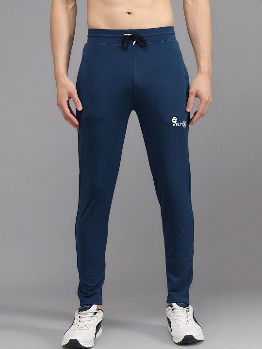 Veltick Men Regular Fit Brand Logo Training Track Pants