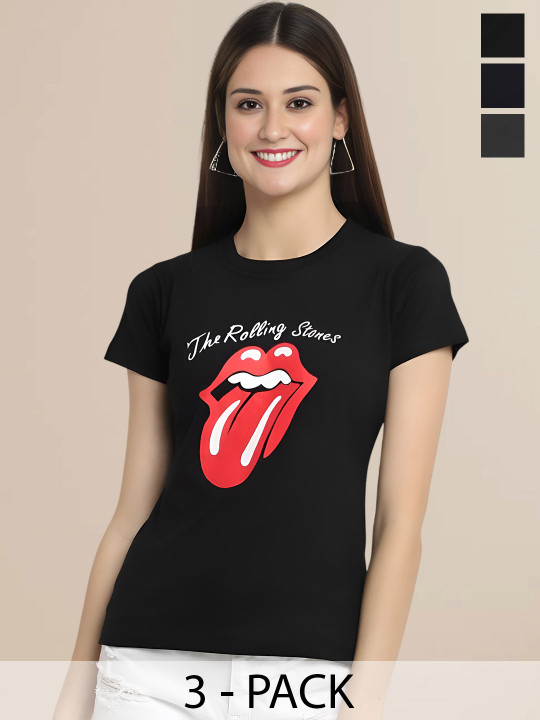 Moda Rapido Women 3 Printed Slim Fit T-shirt