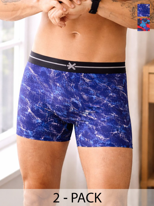 HRX by Hrithik Roshan Pack of 2 Cotton Assorted Printed Trunks