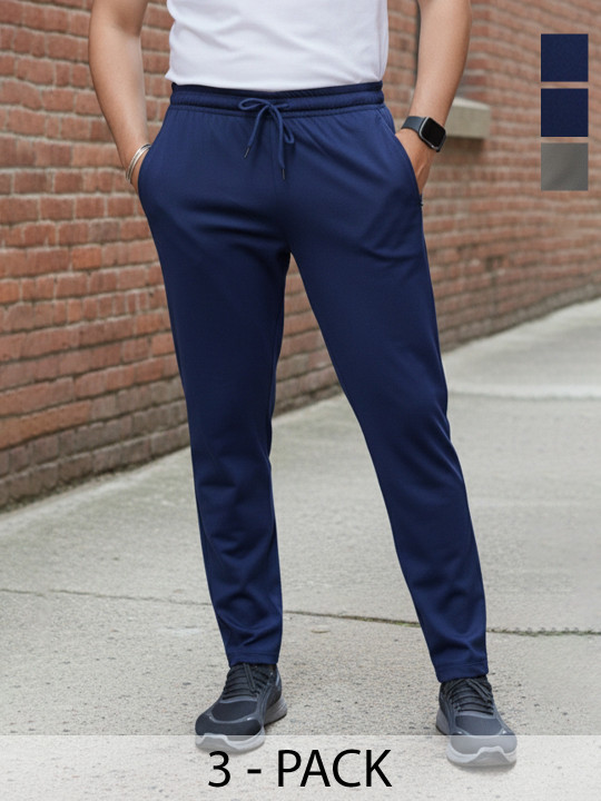 Moda Rapido Men Pack of 3 Regular Fit Rapid-Dry Training Track Pants