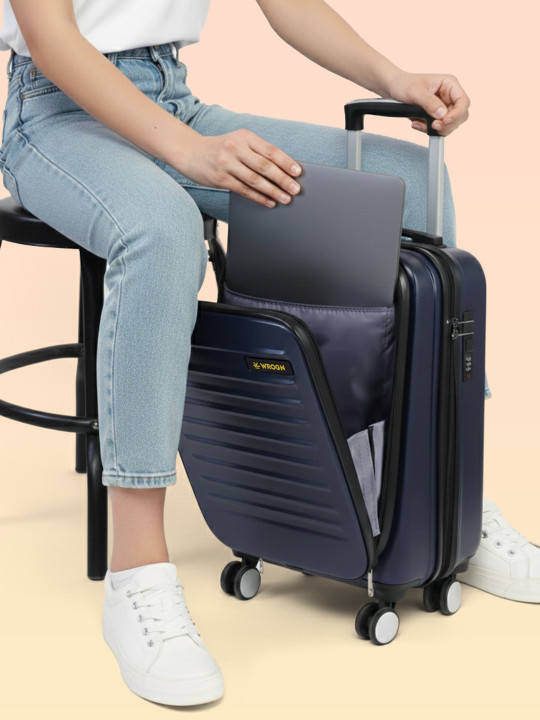 Unisex Kangaroo Hard Shell Cabin Trolley Suitcase 38L