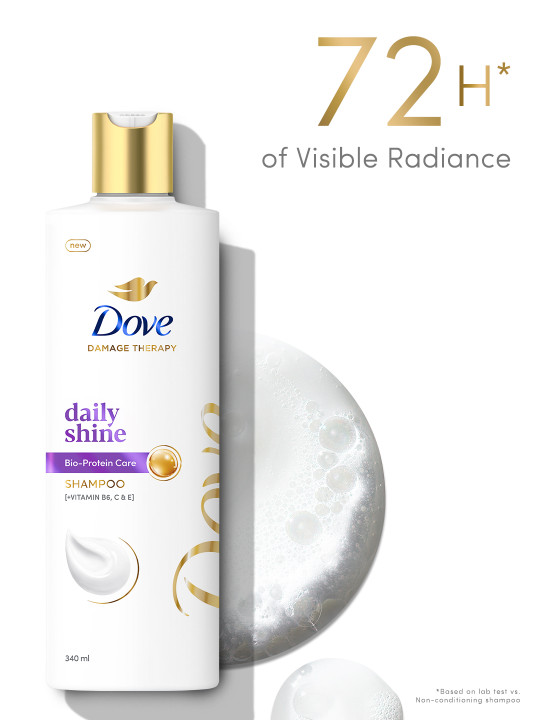 Dove Hair Therapy Daily Shine Shampoo for Dull Hair - 340ml