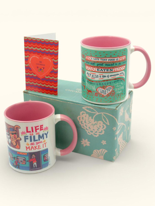 Chumbak We Have The Perfect Chemistry Happy Valentines Teal Typography Ceramic Microwave Safe 2 Piece Mug-300ml