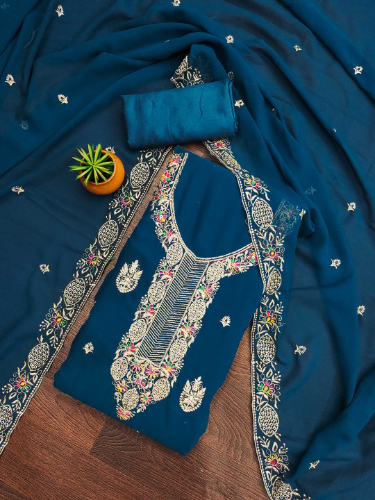Dhaaga Ghar Embroidered Unstitched Dress Material
