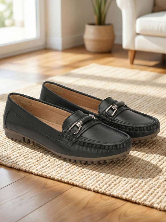 KARADDI Black Comfortable & Lightweight Casual Shoes