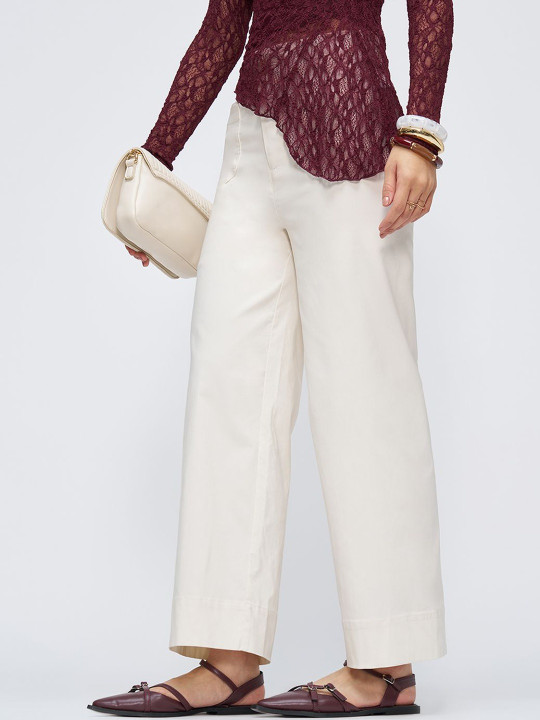 Honey by Pantaloons Women Straight Fit High-Rise Trousers