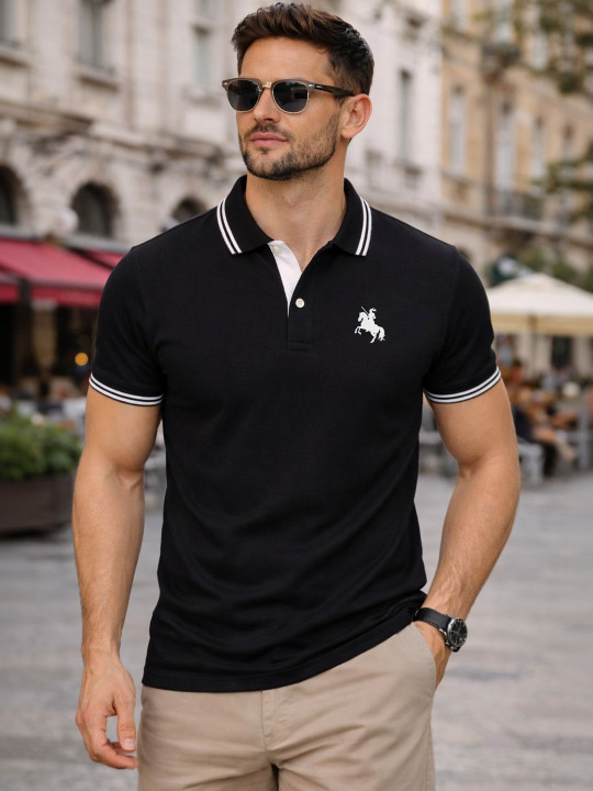 SCATCHITE Men Printed Polo Collar T-shirt