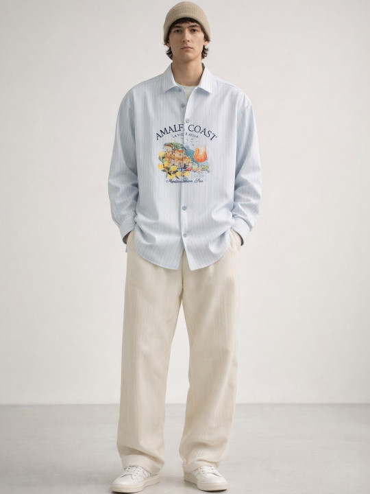Big Bunny Men Striped Casual Shirt