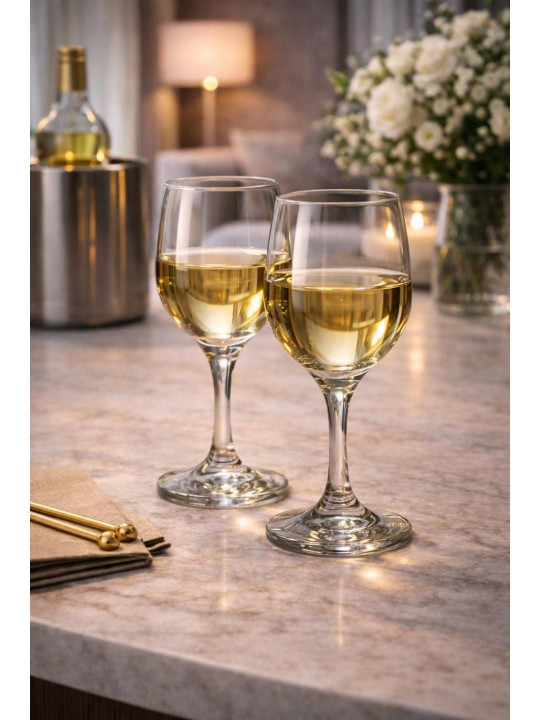 RUHANI HOMES - Transparent 6 Dishwasher and Microwave Safe Glass Wine Glass Bar Glass
