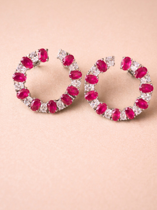 The Jewellery Tale Circular Half Hoop Earrings