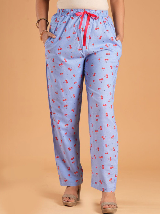 Style Shoes Printed Mid-Rise Straight Lounge Pants