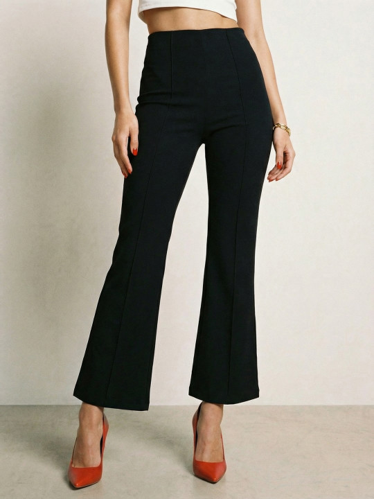 Phosphorus Sophisticated Black Flared Bootcut Trousers