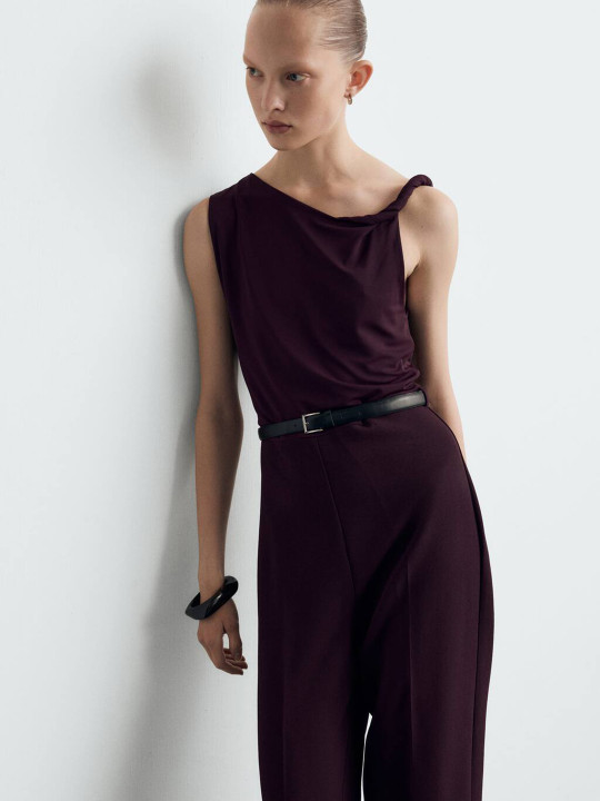 MANGO Belted Basic Jumpsuit
