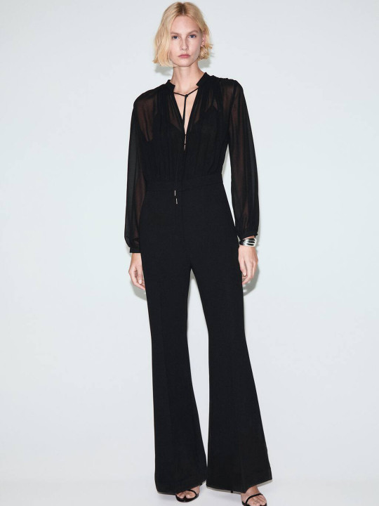 MANGO Sheer Back Basic Jumpsuit