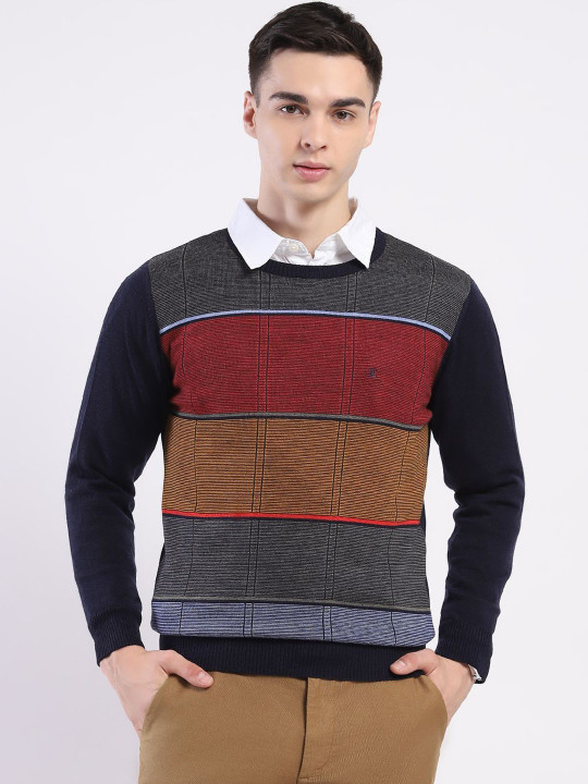 Monte Carlo Men Checked Woollen Pullover