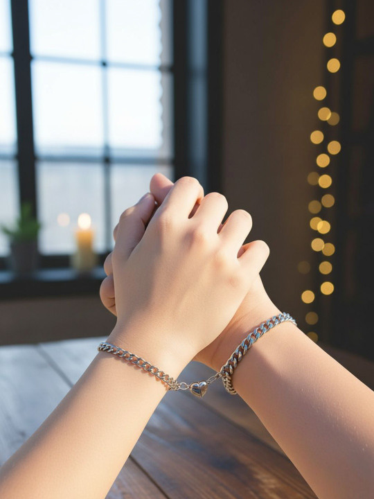 DressBerry Women 2 Silver-Plated Link Bracelet