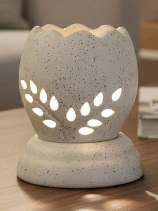 HINDUSTANI SAUDAGAR Beige Ceramic Electric Aroma Diffuser With Jasmine Oil - 10ml