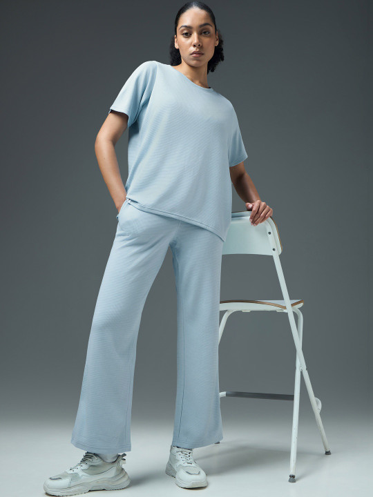 Technosport Self Design Round Neck T-shirt & Trousers Co-Ords