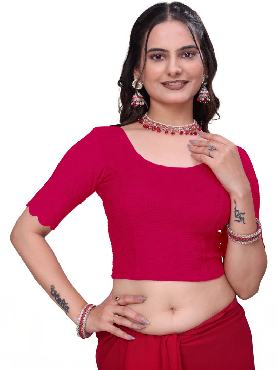 SHREEJI DESIGNER Woven Design Fully Stretchable Saree Blouse