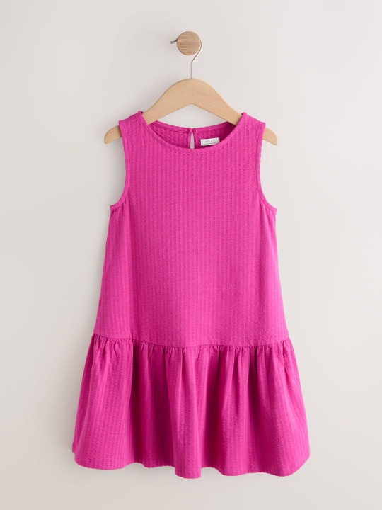 NEXT Girls Self-Striped Drop-Waist Dress