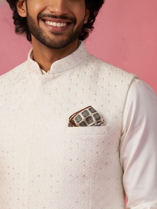 VASTRAMAY Printed Silk Pocket Squares