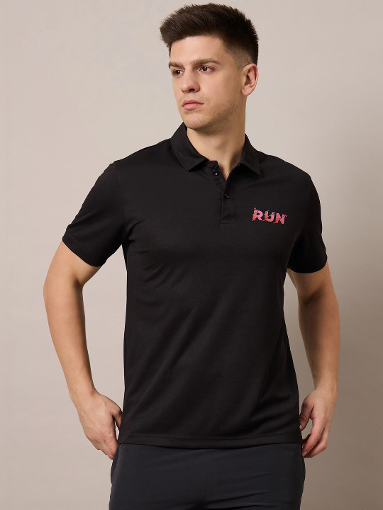 HRX by Hrithik Roshan Men Typography Printed Polo Collar T-shirt
