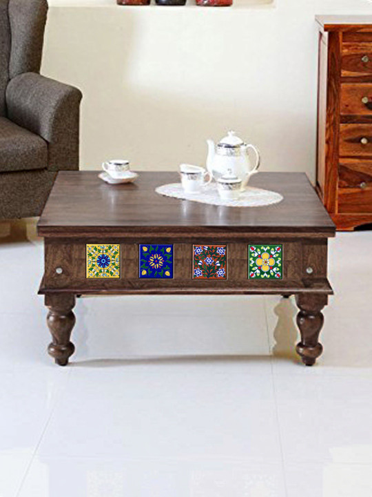 THE ATTIC Brown Sheesham Wood Rectangle Coffee Table