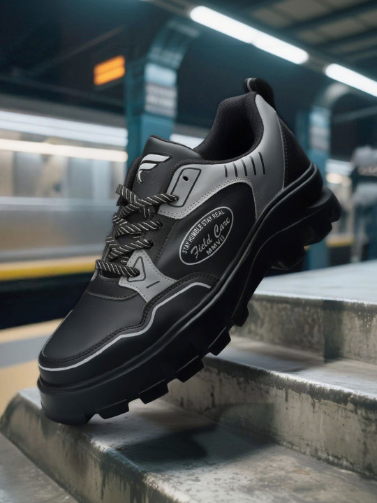 Field Care Men Colourblocked PU Sneakers