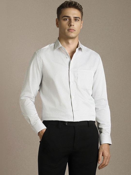 Louis Philippe Men Striped Formal Shirt