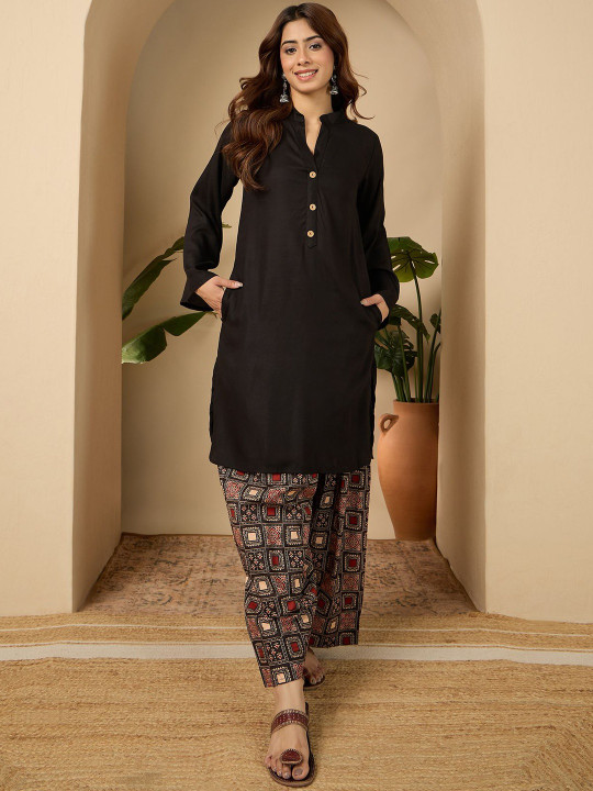 InWeave Women Regular Kurta with Patiala