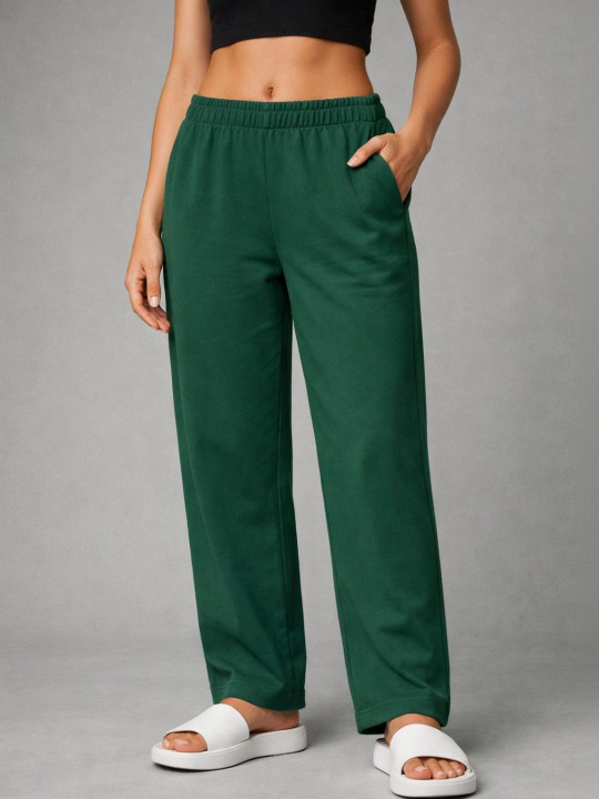 mequeen Women Cotton Mid-Rise Track Pants