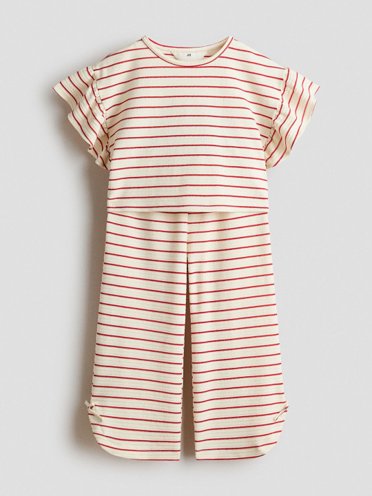 H&M 2-Piece Textured Jersey Set