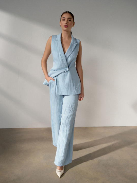 NEXT Women Crinkled Effect Wide Leg Trousers