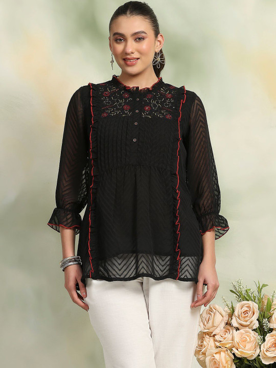 Nayam By Lakshita Ethnic Motifs Embroidered Thread Work Thread Work Kurti