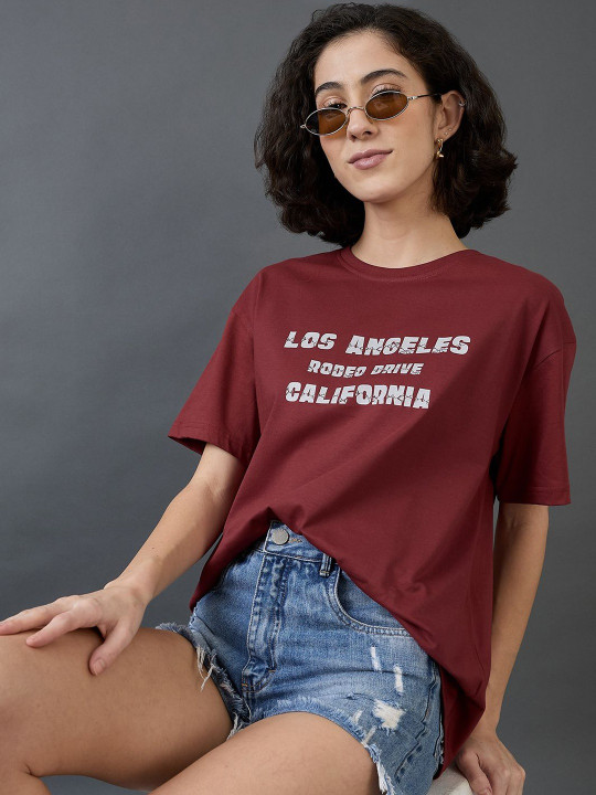 Mast & Harbour Women Typography Printed T-shirt