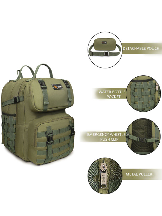 Ligo Bags Men Brand Logo Backpack with Hip Strap