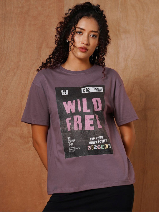 Roadster The Lifestyle Co Printed Cotton Oversized Tshirts