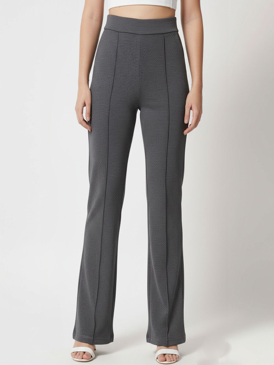 Vance Women Textured Slim Fit Trousers