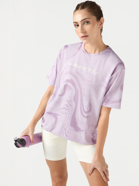 Technosport Women Printed Boxy T-shirt