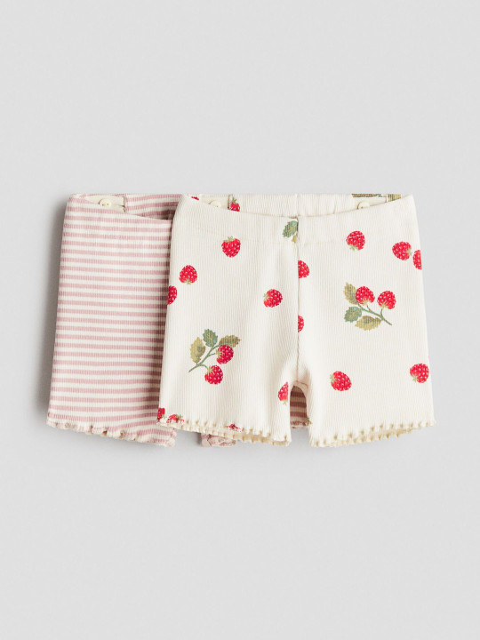 H&M 2-Pack Ribbed Cotton Cycling Shorts