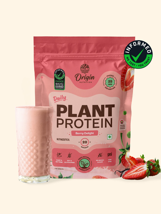 Origin Nutrition Daily Plant Protein Strawberry Flavour 818g